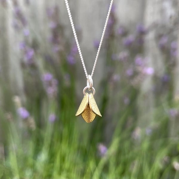 Handmade Gold Bluebell Necklace