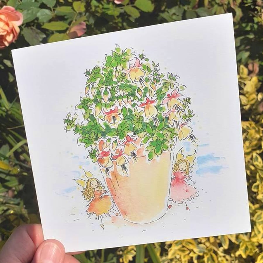 Fairy Card Blank Card Fairy Flower Pot Eco Friendly