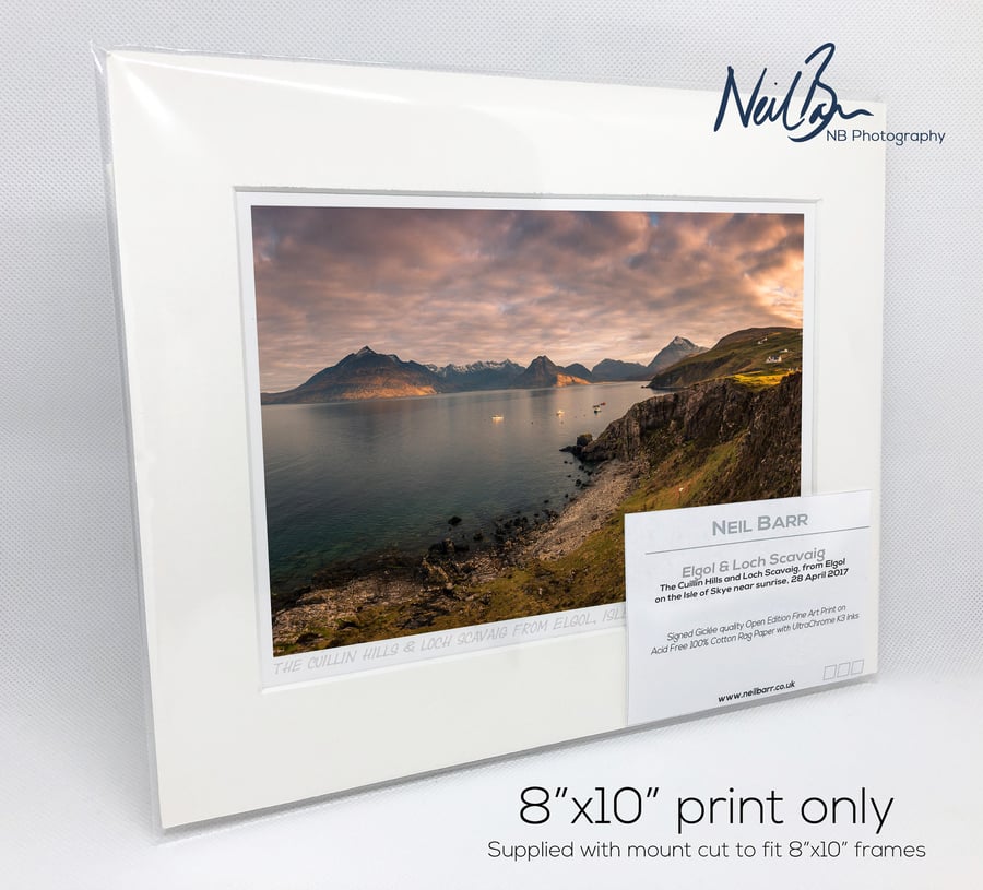 Cuillin Hills & Loch Scavaig from Elgol, Skye - A5 (10" x 8") Unframed Print