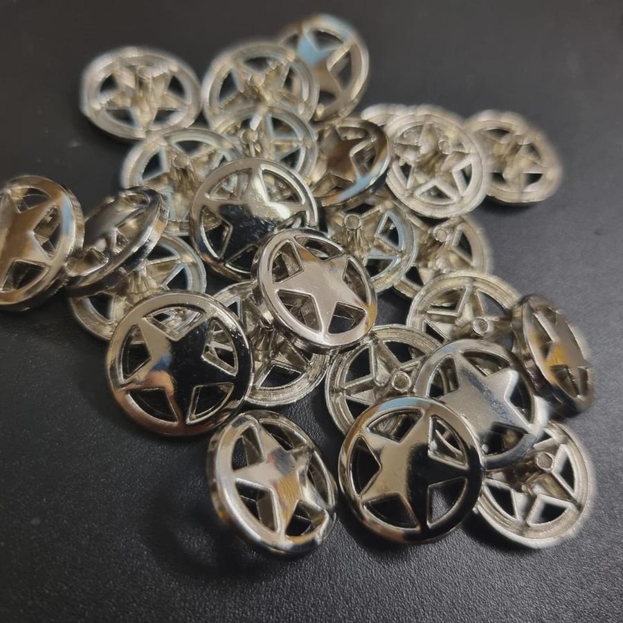 25X Silver Western Texas Star Saddle Leathercraft Rivet Stud Concho Rivetback