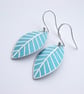 Blue leaf oval earrings - Image 7