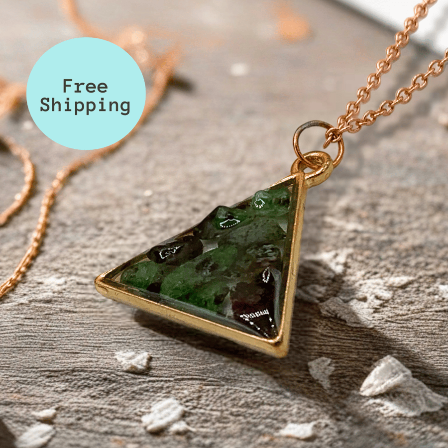 Aries Gemstone Necklace - Ruby Zoisite Pendant, Heart Chakra Balancing Jewellery