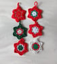 Christmas tree decorations Crochet stars, with a shine, sold singly or set of 6. - Image 4