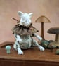 'Porcini', a white porcelain and textile mouse-skull imp. - Image 2
