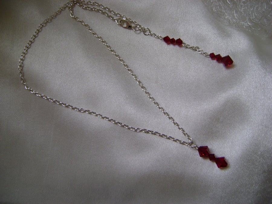 Swarovski Red Crystal Lariat Necklace