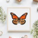 Orange Monarch Butterfly Giclée Print from Orginal Watercolour Artwork