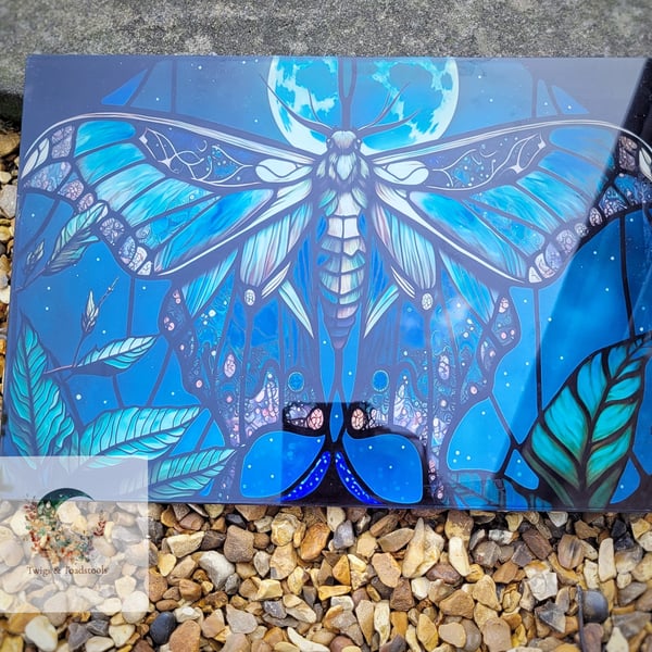Lunar mother stained glass design chopping board 
