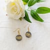 Gray & Gold Textured Circle Dangles