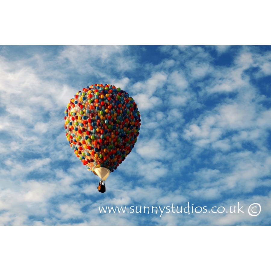 'Up!' Greeting Card - Up Hot Air Balloon - Bristol Balloon Fiesta - Free P&P