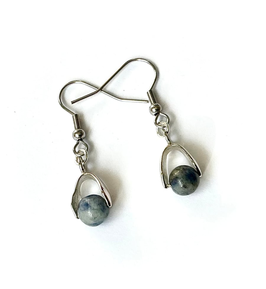 Single Sodalite Bead Earrings