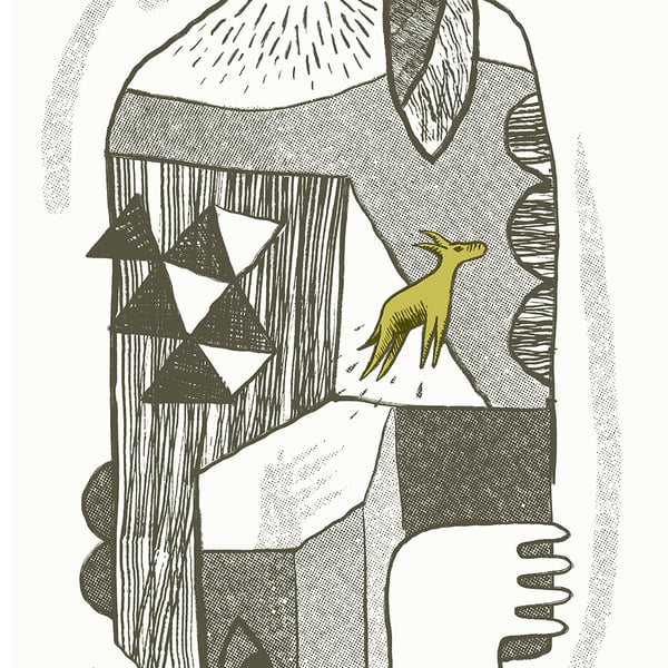 Magic Donkey No.9 A3 two-colour screen-print