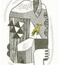 Magic Donkey No.9 A3 two-colour screen-print - Image 1