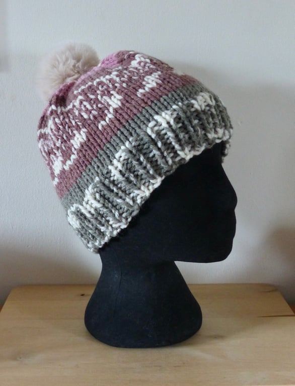 Knitted 'Nordic' Beanie Hat