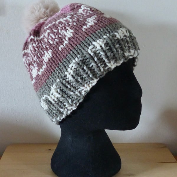 Knitted 'Nordic' Beanie Hat