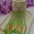 Summer Shimmer Beaded Tassel Earrings