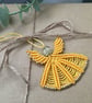 Angel beaded micro macrame tree decoration, gift tag, teacher gift, xmas card  - Image 5