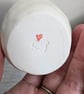 Ceramic handmade tealight robin & birdprints pottery candle holder  - Image 5