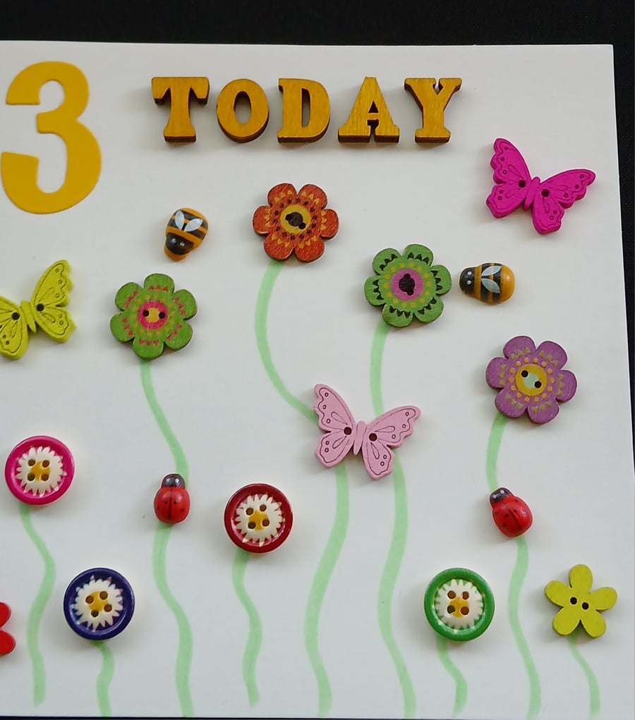 Age 3  birthday card 