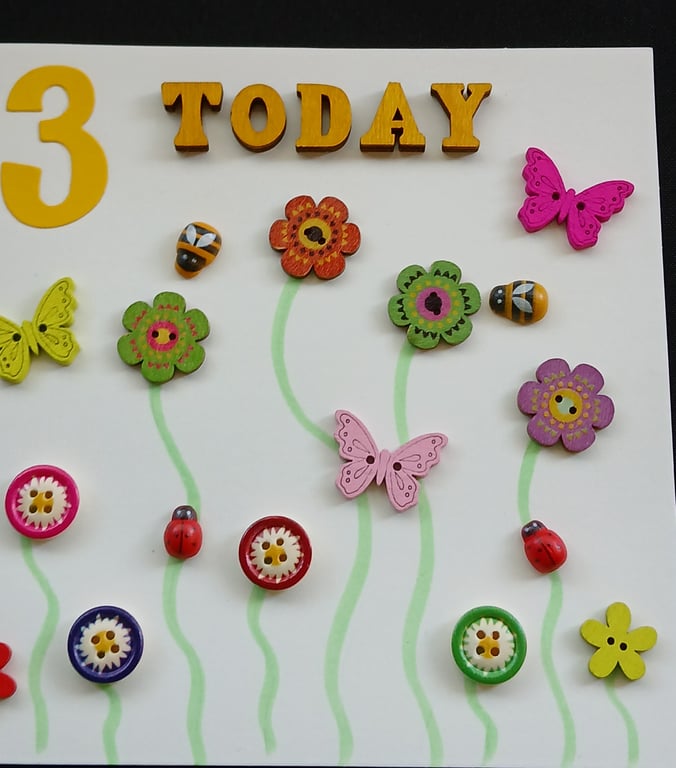 Age 3  birthday card 