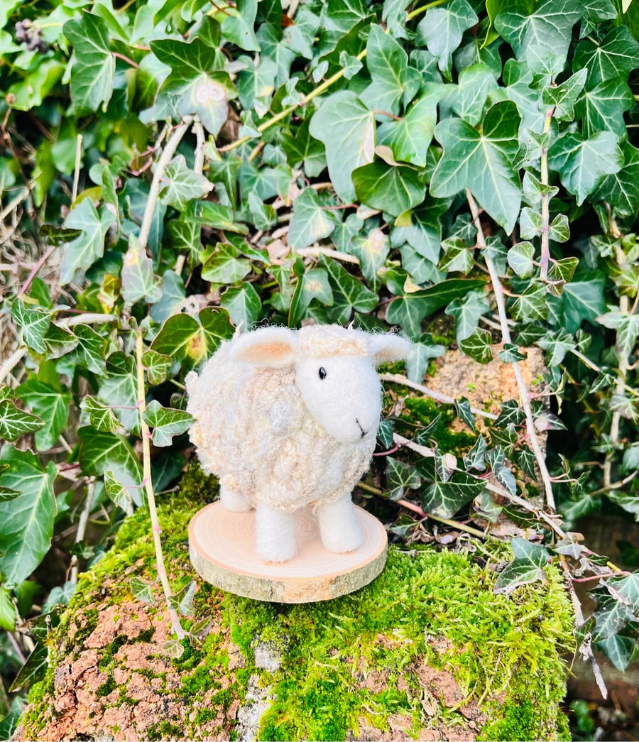 Needle Felted Curly Sheep - countryside handmade gift