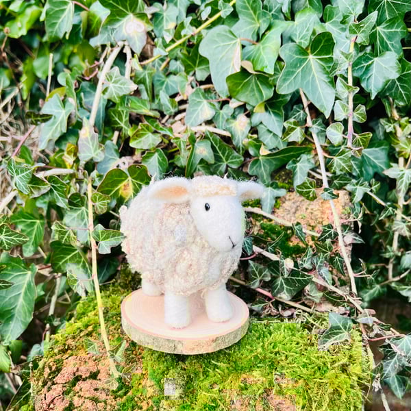 Needle Felted Curly Sheep - countryside handmade gift