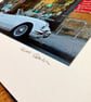Classic Triumph Spitfire, Glasgow Signed Mounted Print FREE DELIVERY - Image 3