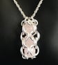 Rose Quartz Captured Chainmaille Pendant - Image 6