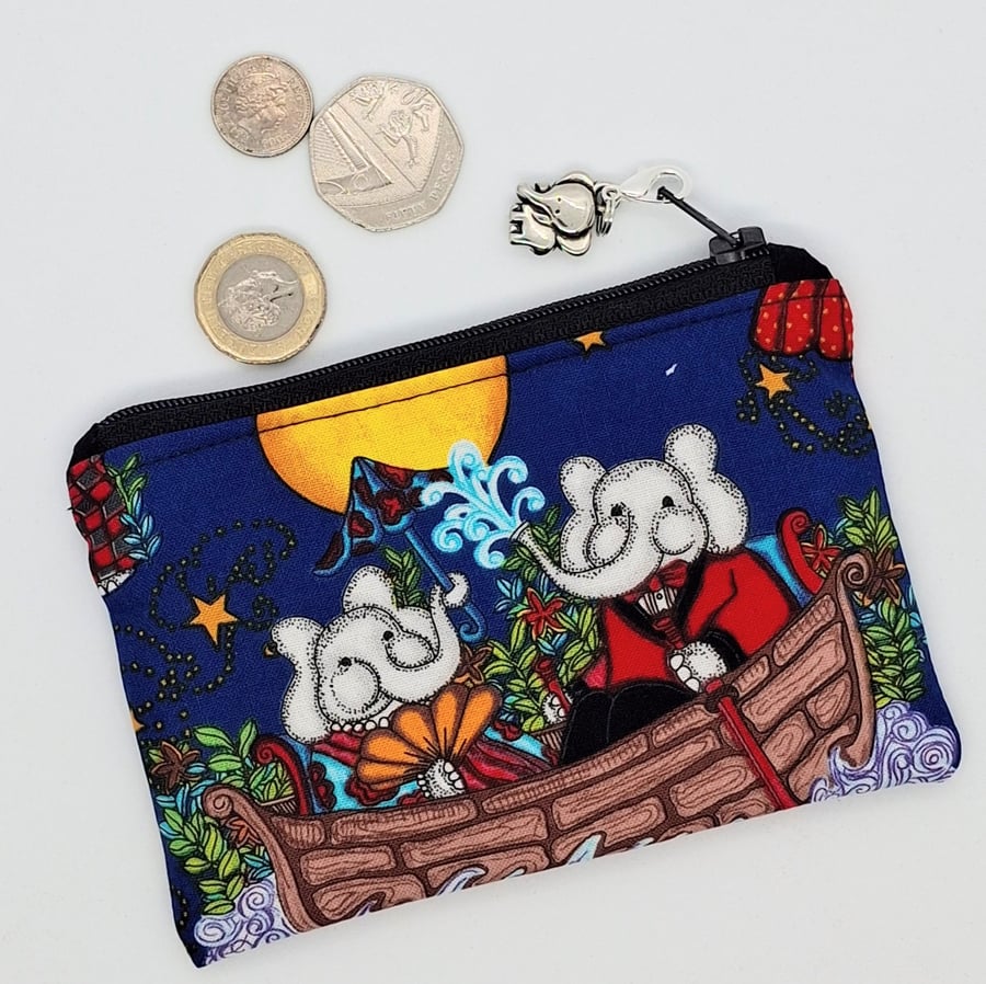 Happy Elephant small coin or card purse 195PF