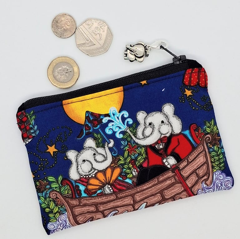 Happy Elephant small coin or card purse 195PF