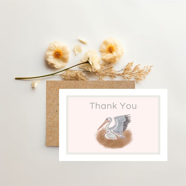 Thank You Card, Thank You Greeting Card, Thank You Notelet, Thanks For Gift Card