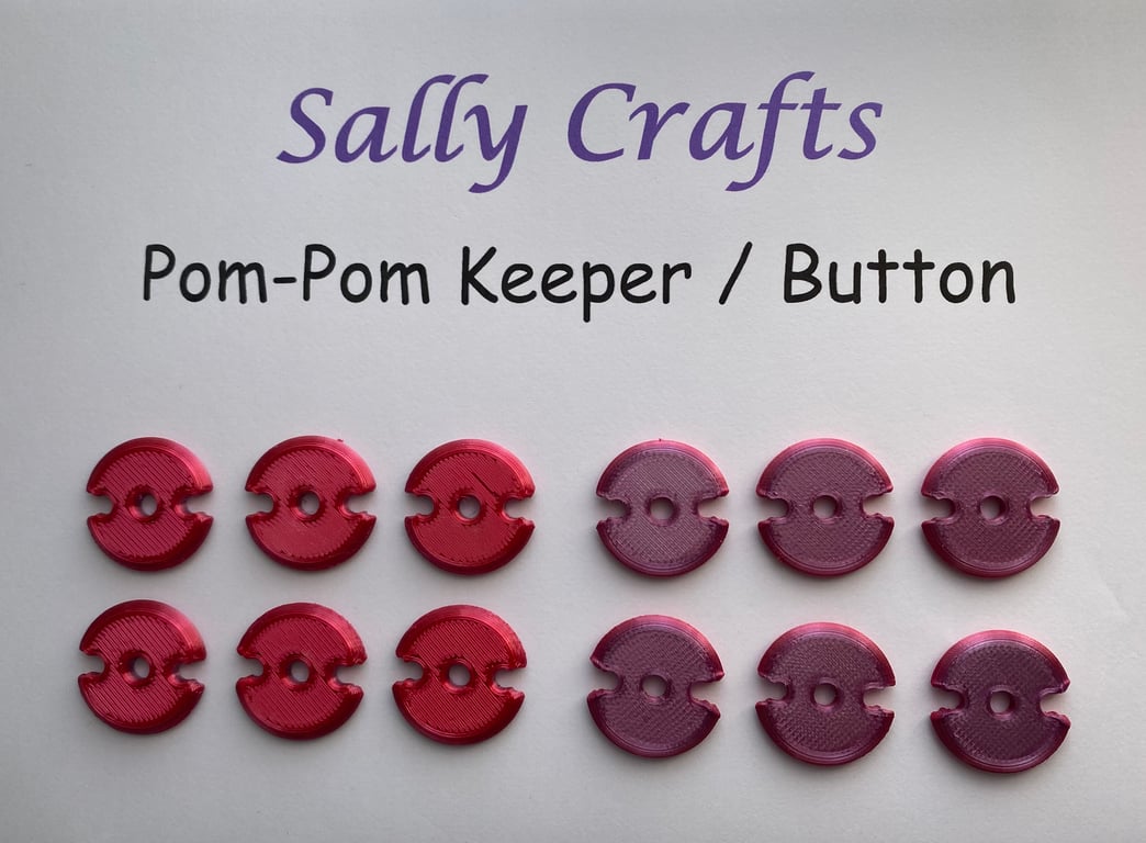 POM-POM Keeper (Button) - Round with Circle Cutout - Pack of 12