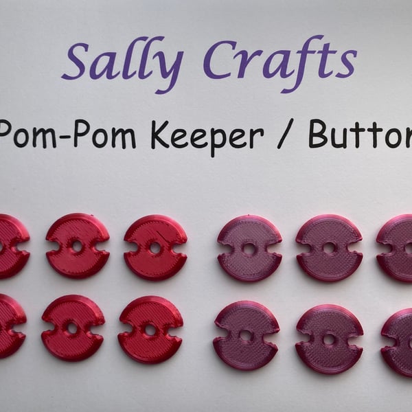 POM-POM Keeper (Button) - Round with Circle Cutout - Pack of 12