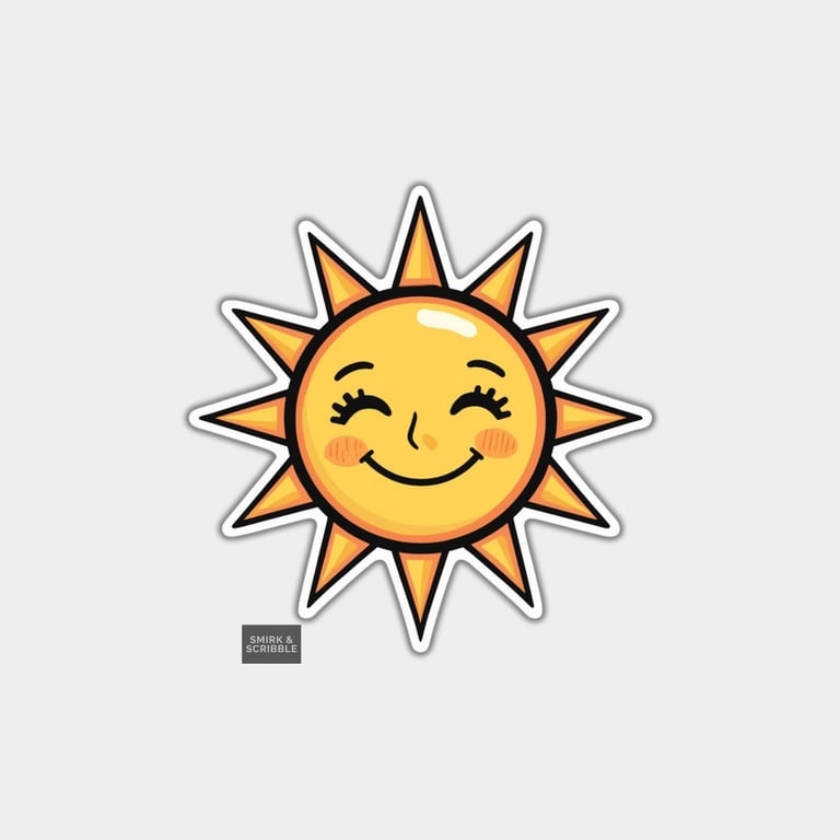 Funny Vinyl Sticker For Adults - Cute Sun