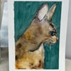 Cat watercolour greeting card