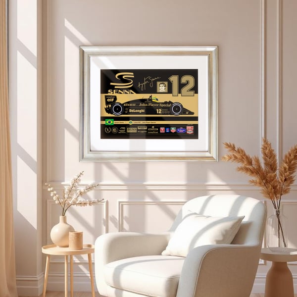 Lotus 98T John Player Special 1986     Ayrton Senna -  A3 Print