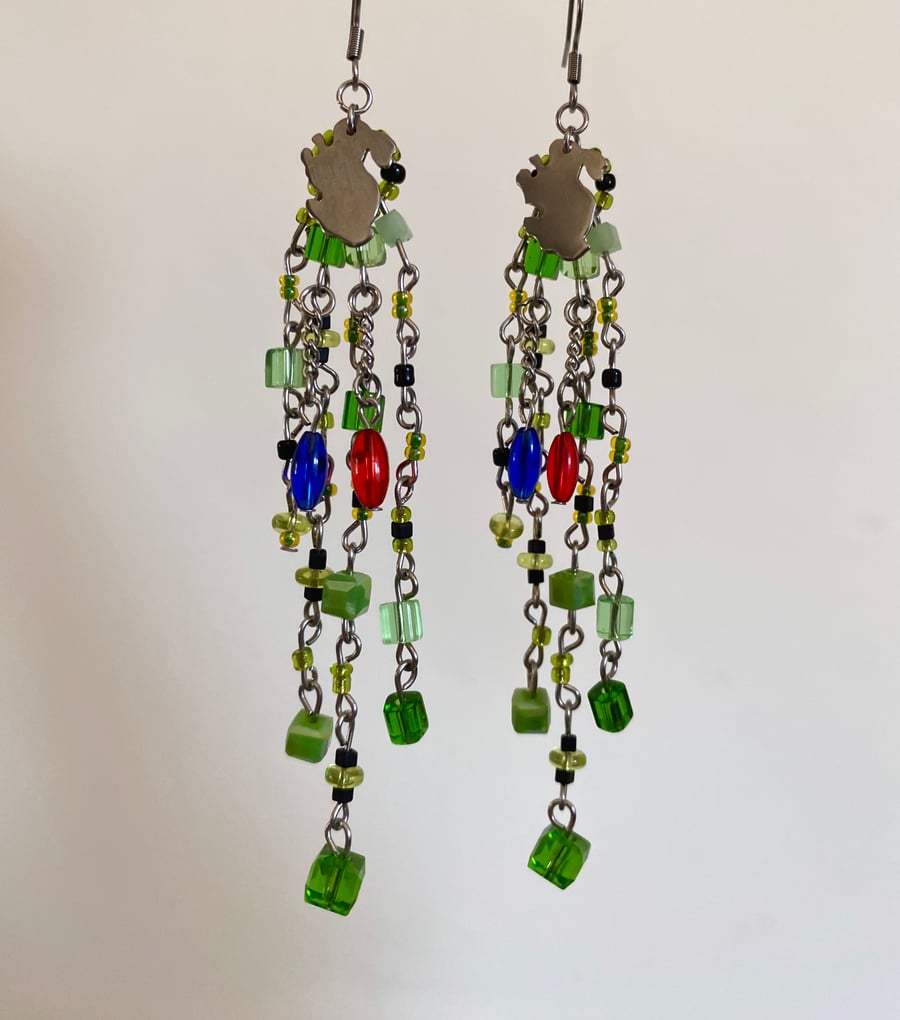 Matrix Digital Rain Inspired Earrings 