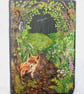 'A Wild Welcome' Fox Cub & Wildlife Slate Painting