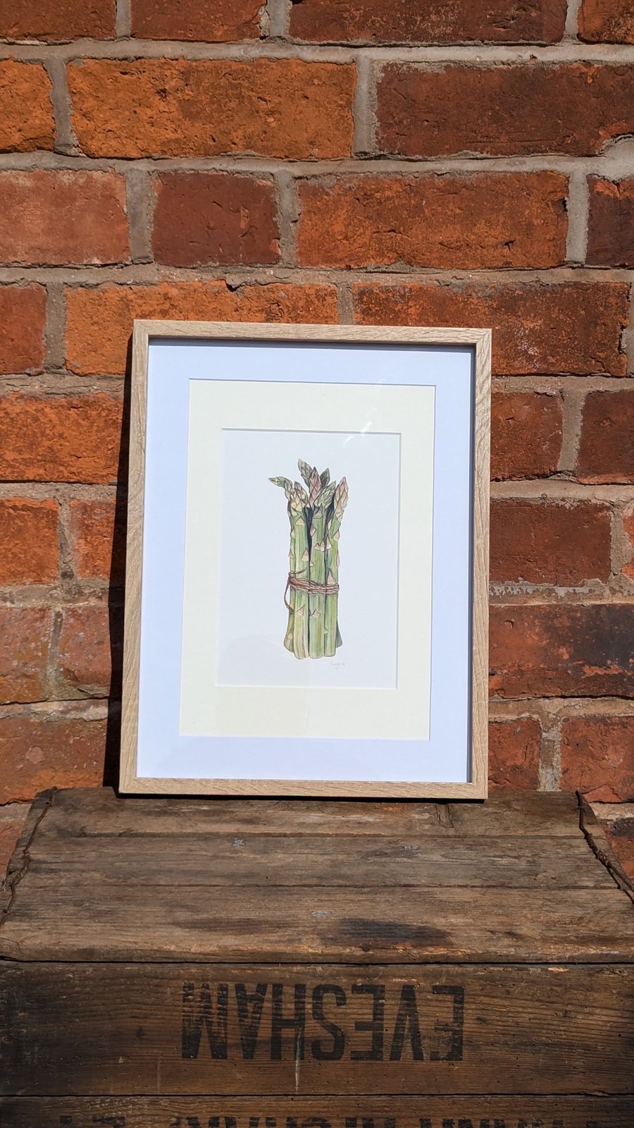 Framed asparagus print 