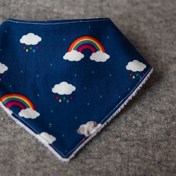Rainbow clouds baby bandana bib