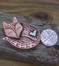 Copper and silver sleeping fox 3d mixed metal brooch  - Image 6