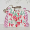  Slouchy cotton  floral tote bag 
