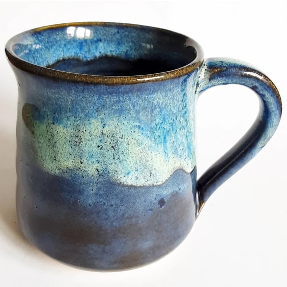 Blue Mug - Hand Thrown Stoneware Ceramic Mug