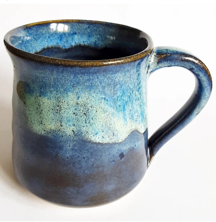 Blue Mug - Hand Thrown Stoneware Ceramic Mug