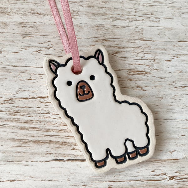 Ceramic Alpaca Hanging Ornament