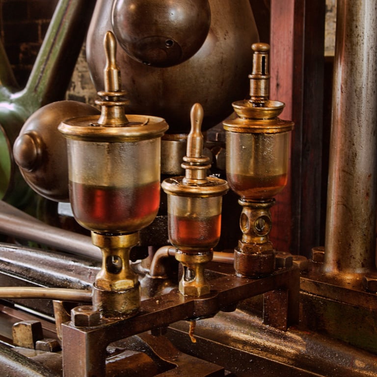 Steam engine oil drip feed - square print