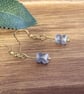 Silver Blue and Gold Czech Glass Earrings - Image 2