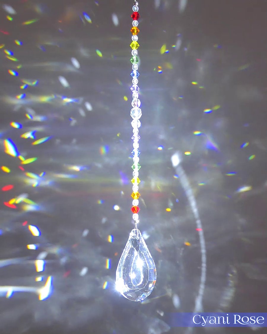 Suncatcher rainbow handmade one of a kind gift