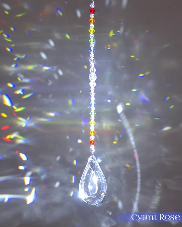 Suncatcher rainbow handmade one of a kind gift