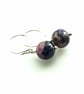 Charoite Infinity Hoop Earrings With All 925 Sterling Silver Hand Forged Earwire - Image 1