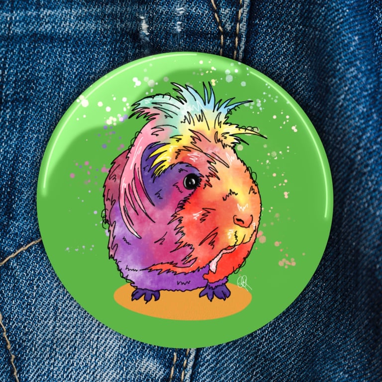 Guineapig Badge . Magnet . Pocket Mirror . Magnetic Bottle Opener